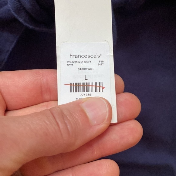 FRANCESCA’S Harper Heritage navy basic twill tie waist circle skater mini‎ skirt - Picture 3 of 5